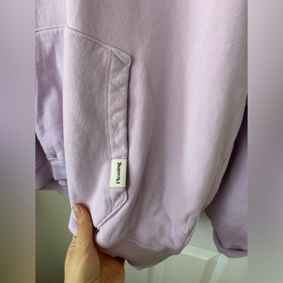 Pleasing The Heavyweight Drawstring Hoodie in Lavender size L - Picture 4 of 7